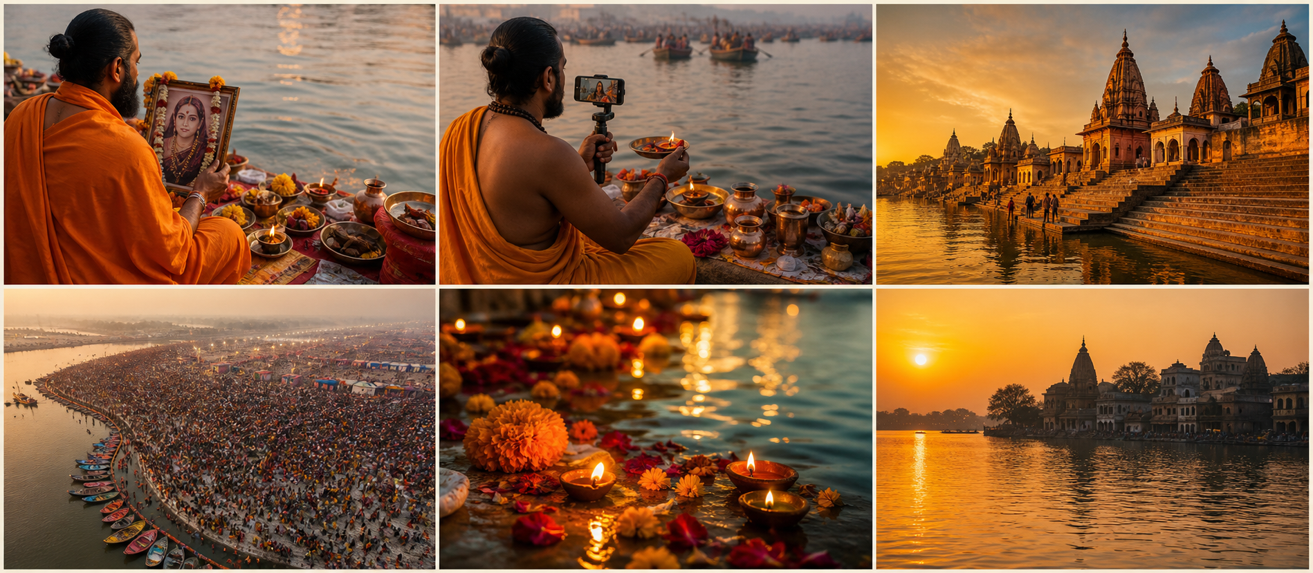 Devotees gathered at the sacred Nashik Kumbh ghats