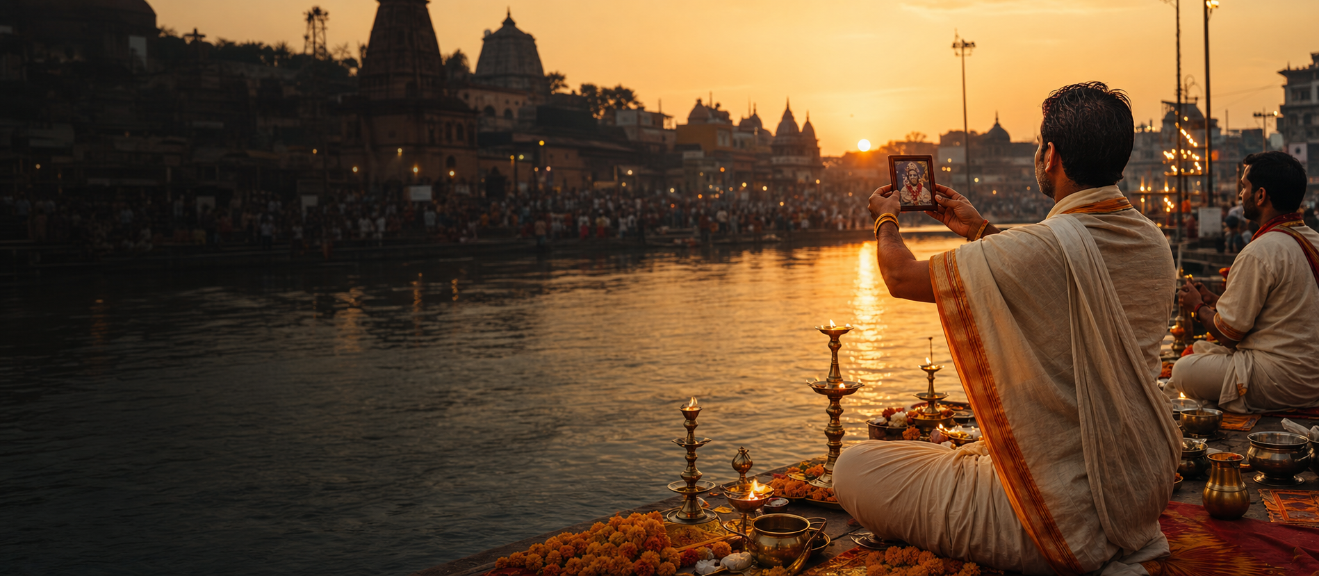 Sacred rituals performed by priests in Nashik